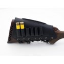 Cartridge belt buttstock 20 gauge with an insert leather black