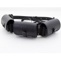 Cartridge belt bandolier closed 36 bullets 12 gauge leather black