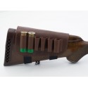 Cartridge belt buttstock 6 bullets 12 gauge leather brown