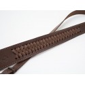 Rifle sling trapezoid braided leather brown
