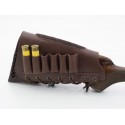 Cartridge belt buttstock 20 gauge with an insert leather brown
