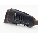 Cartridge belt buttstock 6 rifled bullets with an insert leather black