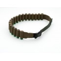Cartridge belt bandolier open 20 bullets 12 gauge leather olive