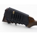 Cartridge belt buttstock 6 rifled bullets 7,62 gauge leather black