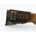 Cartridge belt buttstock 6 bullets 12 gauge suede brown