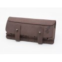 Cartridge case for 8 bullets 12 gauge leather brown