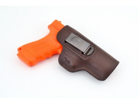 Кобура шкіряна поясна прихованого носіння Форт 19, Glock17 (коричнева) 5512