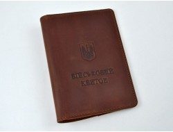 Обкладинка для документів чорна шкіра Крейзі "Посвідчення добровольця територіальної оборони" (5181)