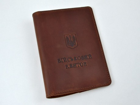 Обкладинка для документів чорна шкіра Крейзі "Посвідчення добровольця територіальної оборони" (5181)