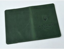 Обложка для документов кожа "Крейзи" зеленая