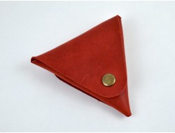 Coin pouch leather "Crazy" red