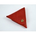 Монетница кожаная "Крейзи" красная (520)
