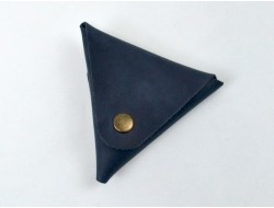 Coin pouch leather "Crazy" blue
