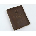 Cover for documents leather "Officer certificate" olive