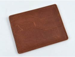 Cardholder leather "Crazy" cognac