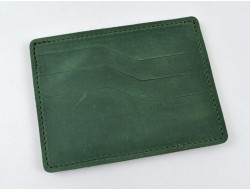 Cardholder leather "Crazy" green