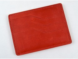 Cardholder leather "Crazy" red