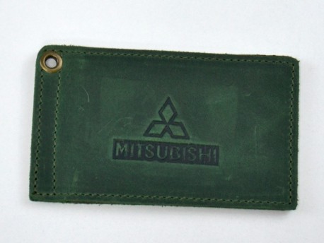 Обложка для автомобильных документов MITSUBISHI кожа Крейзи
