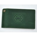 Driver license cover NISSAN leather green
