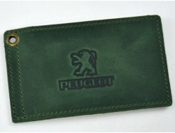 Driver license cover PEUGEOT leather green