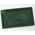 Driver license cover PEUGEOT leather green