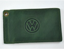 Driver license cover VOLKSWAGEN leather green